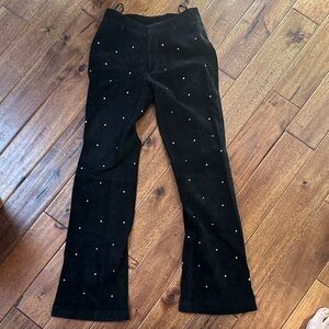 Wilson Leather Black Suede Pants with rhinestones size 6